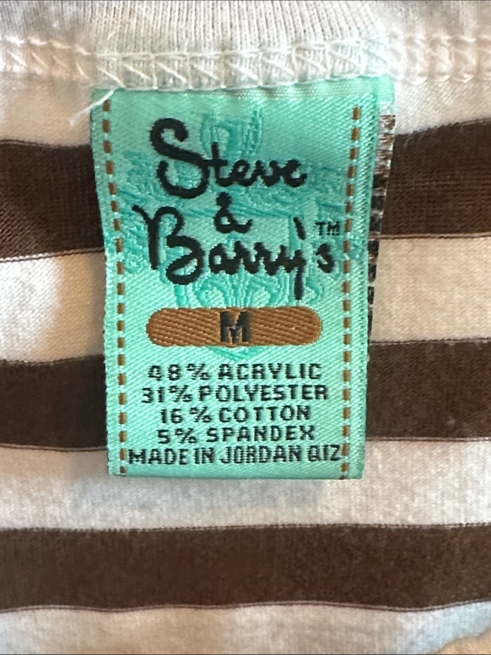 Steve and Barry's White and Brown Striped Tank - Picture 6 of 6